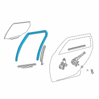 OEM 2008 Pontiac Vibe Weatherstrip, Rear Side Door Window Diagram - 88974517
