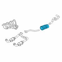 OEM GMC Yukon Exhaust Muffler Assembly (W/ Exhaust Pipe & Tail Pipe) Diagram - 15232528