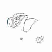 OEM Lexus ES350 Weatherstrip, Rear Door, No.3 LH Diagram - 67896-33020