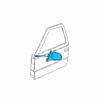 OEM Oldsmobile Bravada Mirror Assembly Diagram - 17801666