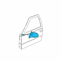 OEM 2000 GMC Sonoma Mirror Assembly Diagram - 15105941