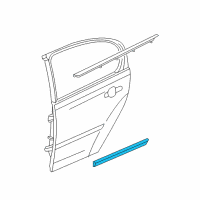 OEM 2008 Chevrolet Cobalt Molding Asm-Rear Side Door Center *Slvr Ultra Diagram - 15234591