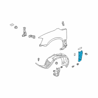 OEM 1999 Lexus RX300 Moulding, Front Fender, Outside RH Diagram - 75611-48010-D3