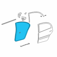 OEM 2003 Pontiac Bonneville Weatherstrip Asm-Rear Side Door Auxiliary *Neutral Diagram - 25725429