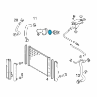 Genuine Toyota Camry Water Inlet Gasket diagram