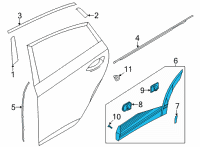 OEM 2022 Hyundai Ioniq 5 GARNISH ASSY-RR DR SIDE LH Diagram - 87731-GI100