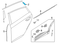 OEM Hyundai GARNISH ASSY-RR DR RR FRAME, LH Diagram - 83270-GI010