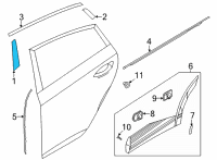 OEM Hyundai Ioniq 5 GARNISH ASSY-RR DR FR FRAME, LH Diagram - 83250-GI010