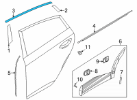 OEM Hyundai Ioniq 5 MOULDING ASSY-RR DR FRAME, LH Diagram - 83850-GI010