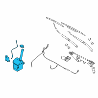 OEM 2011 Kia Sedona Washer Reservoir & Pump Assembly Diagram - 986104D500