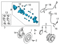 OEM 2022 Kia Sorento Caliper Kit-Rr Brake Diagram - 58310P2A50