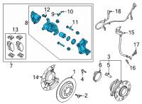 OEM 2021 Hyundai Santa Fe CALIPER KIT-RR BRAKE, LH Diagram - 58310-P2A50