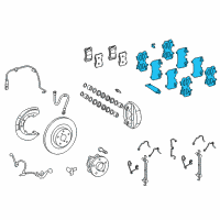 OEM 2009 Lexus LS460 Shim Kit, Anti Squeal, Front Diagram - 04945-50080