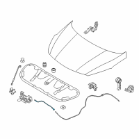 OEM 2014 Hyundai Elantra GT Cable Assembly-Hood Latch Release Diagram - 81190-3X100