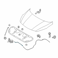 OEM 2017 Hyundai Elantra GT Cable Assembly-Hood Latch Release Diagram - 81190-3X100