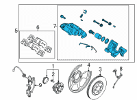 OEM Kia Cadenza Rear Brake Caliper Kit Diagram - 58311G8A50