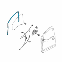 OEM 2014 Nissan Xterra Glass Run Rubber-Front Door, RH Diagram - 80330-EA000