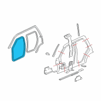 OEM 2004 Chevrolet Trailblazer EXT Weatherstrip, Front Side Door Diagram - 15128082