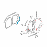 OEM 2005 GMC Envoy Rear Weatherstrip Diagram - 25846199