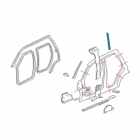 OEM 2002 GMC Envoy Front Weatherstrip Diagram - 25775652