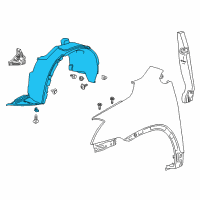 OEM 2022 Chevrolet Trax Fender Liner Diagram - 42714871