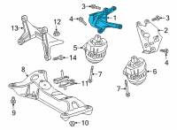 OEM Toyota GR Supra Mount Bracket Diagram - 12311-WAA02