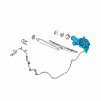 OEM Kia Rondo Rear Wiper Motor & Linkage Assembly Diagram - 987001D000