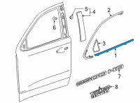 OEM 2022 Chevrolet Silverado 2500 HD Belt Molding Diagram - 84832776