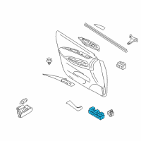 OEM Infiniti QX50 Assist Power Window Switch Assembly Diagram - 25411-1BA0A