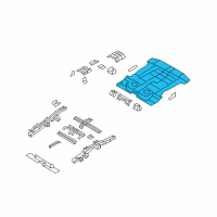 OEM 2011 Hyundai Santa Fe Panel-Rear Floor Diagram - 65521-0W500