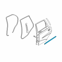 OEM 2010 Chevrolet Aveo5 Molding, Rear Side Door Window Reveal Diagram - 96541727