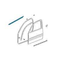 OEM 2000 Pontiac Bonneville Sealing Strip Asm-Front Side Door Window Outer Diagram - 25766911