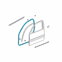 OEM 2003 Oldsmobile Aurora Weatherstrip Asm-Front Side Door Auxiliary *Gray Y Diagram - 25725395