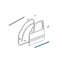 OEM 2003 Pontiac Bonneville Weatherstrip-Front Side Door Lower Diagram - 25646041