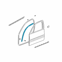 OEM 2002 Pontiac Bonneville Weatherstrip Asm-Front Side Door Upper Auxiliary Diagram - 25766909