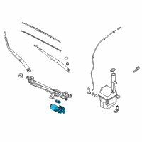 OEM 2015 Kia Cadenza Windshield Wiper Motor & Crank Arm Assembly Diagram - 981103R000
