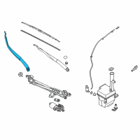 OEM Kia Cadenza Passenger Windshield Wiper Arm Assembly Diagram - 983213R000