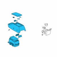 OEM 2002 Toyota Tundra Console Assembly Diagram - 58901-0C010-E1