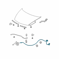 OEM 2007 Honda Civic Wire Assembly, Hood (Pearl Ivory) Diagram - 74130-SNA-A01ZB