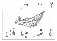 OEM Hyundai Front Turn Signal Lamp Holder Assembly Diagram - 92166-A9000