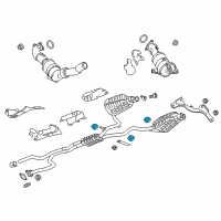 OEM 2019 Cadillac CT6 Muffler & Pipe Hanger Diagram - 23185215