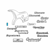 OEM Lincoln Town Car Body Side Molding Diagram - 6W1Z-5429076-APTM