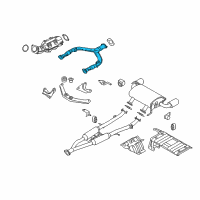 OEM 2011 Infiniti FX50 Front Exhaust Tube Assembly Diagram - 20020-1CA0A