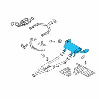 OEM 2009 Infiniti FX50 Exhaust Main Muffler Assembly Diagram - 20100-1CH0A