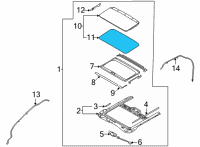 OEM Hyundai Tucson Weatherstrip-Sunroof Glass Diagram - 81613-F2000