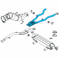 OEM BMW 840i xDrive CENTER MUFFLER WITH PIPES Diagram - 18-30-9-488-150