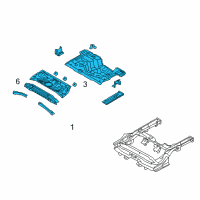 OEM 2017 Hyundai Accent Panel Complete-Rear Floor Diagram - 65500-1R351