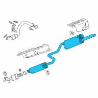 OEM 2015 Chevrolet Sonic Muffler & Pipe Diagram - 95433466
