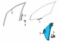 OEM Toyota Highlander Window Regulator Diagram - 69801-0E100