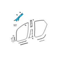 OEM 2006 Toyota Prius Weatherstrip Pillar Trim Diagram - 62210-47030-E0